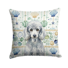 Load image into Gallery viewer, Standard Silver Poodle Coastal Sea Glass Throw Pillow
