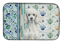 Load image into Gallery viewer, Standard White Poodle Coastal Sea Glass Dish Drying Mat