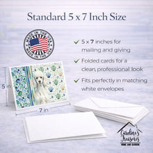 Load image into Gallery viewer, Standard White Poodle Coastal Sea Glass Greeting Cards Pack of 8