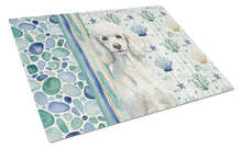 Load image into Gallery viewer, Standard White Poodle Coastal Sea Glass Glass Cutting Board