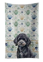 Load image into Gallery viewer, Toy Black Poodle Coastal Sea Glass Kitchen Towel