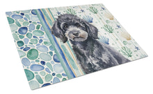 Load image into Gallery viewer, Toy Black Poodle Coastal Sea Glass Glass Cutting Board