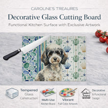 Load image into Gallery viewer, Toy Parti Poodle Coastal Sea Glass Glass Cutting Board