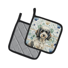 Load image into Gallery viewer, Toy Parti Poodle Coastal Sea Glass Pair of Pot Holders