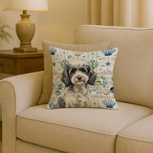 Load image into Gallery viewer, Toy Parti Poodle Coastal Sea Glass Throw Pillow