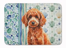 Load image into Gallery viewer, Toy Red Poodle Coastal Sea Glass Memory Foam Kitchen Mat