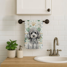 Load image into Gallery viewer, Toy Silver Poodle Coastal Sea Glass Kitchen Towel
