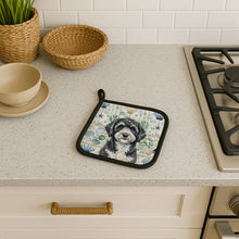 Load image into Gallery viewer, Portuguese Water Dog Coastal Sea Glass Pair of Pot Holders
