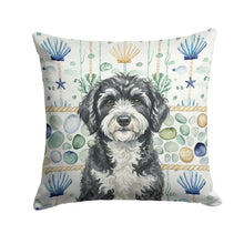 Load image into Gallery viewer, Portuguese Water Dog Coastal Sea Glass Throw Pillow
