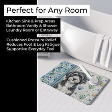 Load image into Gallery viewer, Portuguese Water Dog Coastal Sea Glass Memory Foam Kitchen Mat