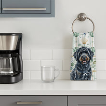 Load image into Gallery viewer, Black Portuguese Water Dog Coastal Sea Glass Kitchen Towel