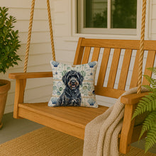 Load image into Gallery viewer, Black Portuguese Water Dog Coastal Sea Glass Throw Pillow