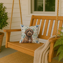 Load image into Gallery viewer, Brown Portuguese Water Dog Coastal Sea Glass Throw Pillow