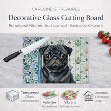Load image into Gallery viewer, Black Pug Coastal Sea Glass Glass Cutting Board