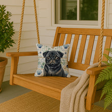 Load image into Gallery viewer, Black Pug Coastal Sea Glass Throw Pillow
