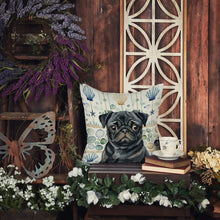 Load image into Gallery viewer, Black Pug Coastal Sea Glass Throw Pillow