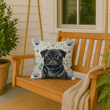 Load image into Gallery viewer, Black Pug Coastal Sea Glass Throw Pillow