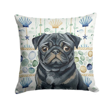 Load image into Gallery viewer, Black Pug Coastal Sea Glass Throw Pillow