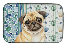 Load image into Gallery viewer, Fawn Pug Coastal Sea Glass Dish Drying Mat