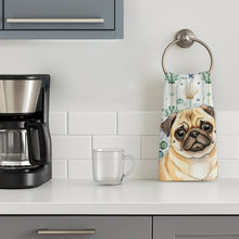 Load image into Gallery viewer, Fawn Pug Coastal Sea Glass Kitchen Towel