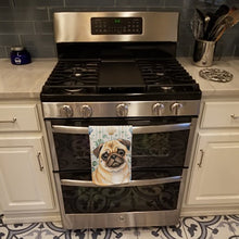Load image into Gallery viewer, Fawn Pug Coastal Sea Glass Kitchen Towel