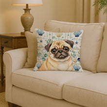 Load image into Gallery viewer, Fawn Pug Coastal Sea Glass Throw Pillow