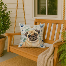 Load image into Gallery viewer, Fawn Pug Coastal Sea Glass Throw Pillow