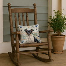 Load image into Gallery viewer, Black and White Rat Terrier Coastal Sea Glass Throw Pillow