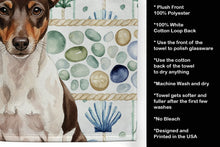 Load image into Gallery viewer, Chocolate and White Rat Terrier Coastal Sea Glass Kitchen Towel