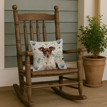 Load image into Gallery viewer, Chocolate and White Rat Terrier Coastal Sea Glass Throw Pillow