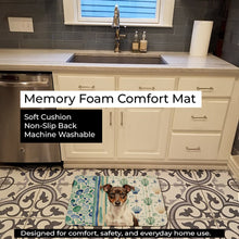Load image into Gallery viewer, Chocolate and White Rat Terrier Coastal Sea Glass Memory Foam Kitchen Mat