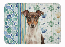 Load image into Gallery viewer, Chocolate and White Rat Terrier Coastal Sea Glass Memory Foam Kitchen Mat