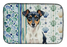 Load image into Gallery viewer, Tricolor Rat Terrier Coastal Sea Glass Dish Drying Mat