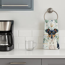 Load image into Gallery viewer, Tricolor Rat Terrier Coastal Sea Glass Kitchen Towel
