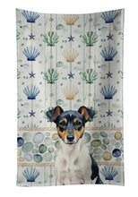 Load image into Gallery viewer, Tricolor Rat Terrier Coastal Sea Glass Kitchen Towel
