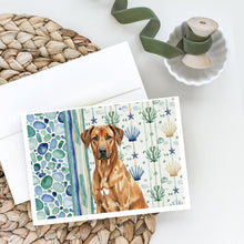 Load image into Gallery viewer, Rhodesian Ridgeback Coastal Sea Glass Greeting Cards Pack of 8