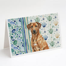 Load image into Gallery viewer, Rhodesian Ridgeback Coastal Sea Glass Greeting Cards Pack of 8