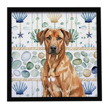 Load image into Gallery viewer, Rhodesian Ridgeback Coastal Sea Glass Framed Metal Print