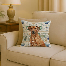 Load image into Gallery viewer, Rhodesian Ridgeback Coastal Sea Glass Throw Pillow