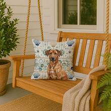 Load image into Gallery viewer, Rhodesian Ridgeback Coastal Sea Glass Throw Pillow