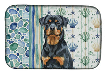 Load image into Gallery viewer, Rottweiler Coastal Sea Glass Dish Drying Mat
