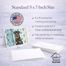 Load image into Gallery viewer, Rottweiler Coastal Sea Glass Greeting Cards Pack of 8