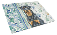 Load image into Gallery viewer, Rottweiler Coastal Sea Glass Glass Cutting Board