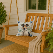 Load image into Gallery viewer, Tricolor Russell Terrier Coastal Sea Glass Throw Pillow