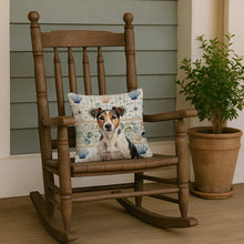 Load image into Gallery viewer, Tricolor Russell Terrier Coastal Sea Glass Throw Pillow