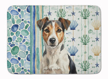 Load image into Gallery viewer, Tricolor Russell Terrier Coastal Sea Glass Memory Foam Kitchen Mat