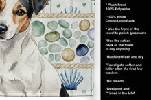 Load image into Gallery viewer, White with Black Markings Russell Terrier Coastal Sea Glass Kitchen Towel