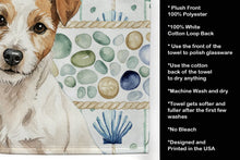 Load image into Gallery viewer, White with Tan Markings Russell Terrier Coastal Sea Glass Kitchen Towel
