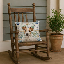 Load image into Gallery viewer, White with Tan Markings Russell Terrier Coastal Sea Glass Throw Pillow