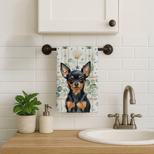 Load image into Gallery viewer, Black and Tan Russian Toy Coastal Sea Glass Kitchen Towel